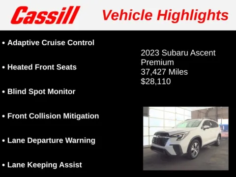 Another view of 2023 Subaru Ascent Premium for sale in Cedar Rapids, IA at Cassill Motors