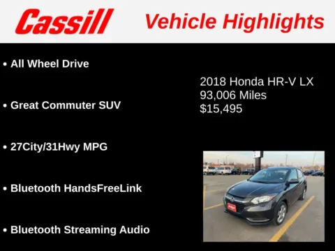 More photos of 2018 Honda HR-V LX at Cassill Motors, IA