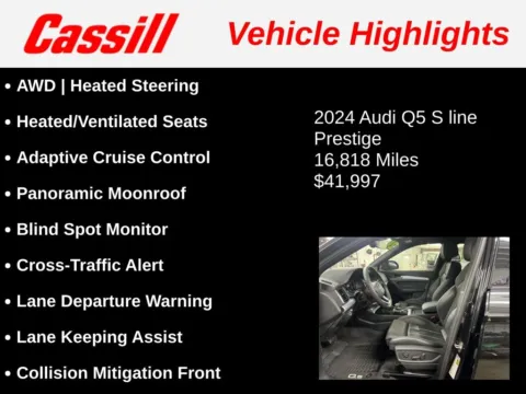 Another view of 2024 Audi Q5 45 S line Prestige for sale in Cedar Rapids, IA at Cassill Motors