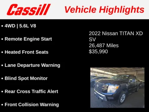 Another view of 2022 Nissan Titan XD SV for sale in Cedar Rapids, IA at Cassill Motors