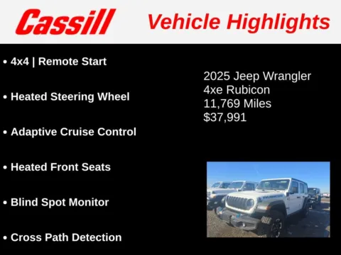 Another view of 2025 Jeep Wrangler Rubicon 4xe for sale in Cedar Rapids, IA at Cassill Motors