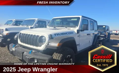 White 2025 Jeep Wrangler Rubicon 4xe for sale in Cedar Rapids, IA