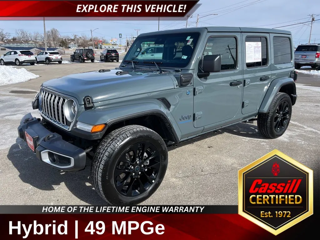 Gray 2025 Jeep Wrangler Sahara 4xe for sale in Cedar Rapids, IA