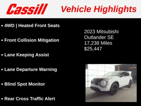 Another view of 2023 Mitsubishi Outlander SE for sale in Cedar Rapids, IA at Cassill Motors
