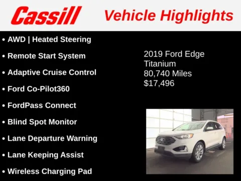 Another view of 2019 Ford Edge Titanium for sale in Cedar Rapids, IA at Cassill Motors