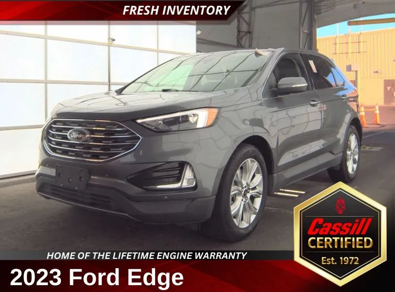 Gray 2023 Ford Edge Titanium for sale in Cedar Rapids, IA