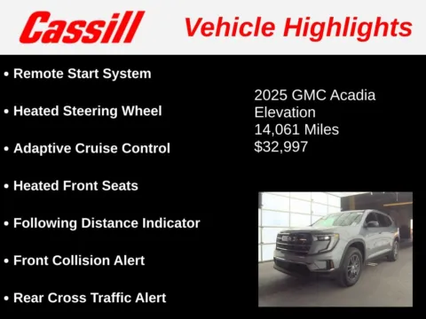 Another view of 2025 GMC Acadia Elevation for sale in Cedar Rapids, IA at Cassill Motors
