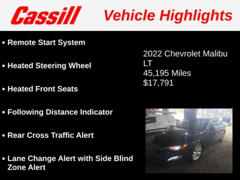 Another view of 2022 Chevrolet Malibu LT for sale in Cedar Rapids, IA at Cassill Motors