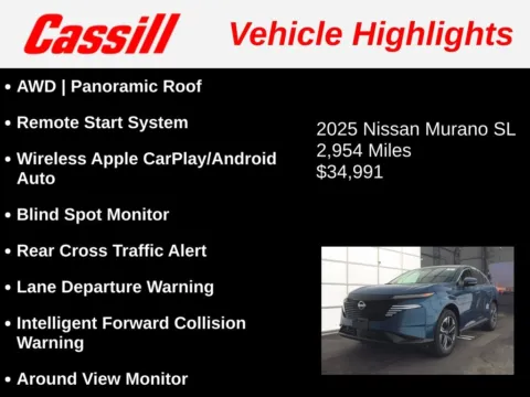 Another view of 2025 Nissan Murano SL for sale in Cedar Rapids, IA at Cassill Motors