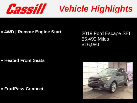 Another view of 2019 Ford Escape SEL for sale in Cedar Rapids, IA at Cassill Motors
