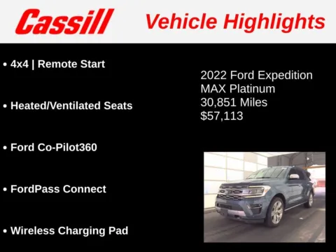 Another view of 2022 Ford Expedition Max Platinum for sale in Cedar Rapids, IA at Cassill Motors