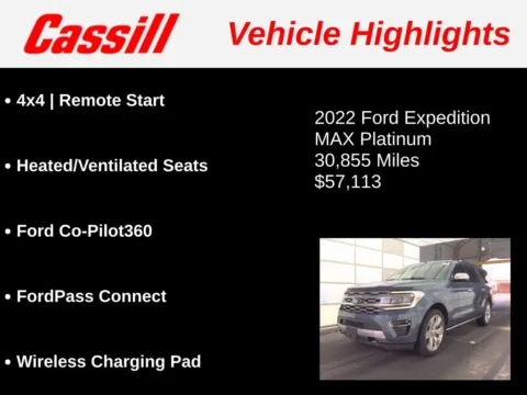 Another view of 2022 Ford Expedition Max Platinum for sale in Cedar Rapids, IA at Cassill Motors