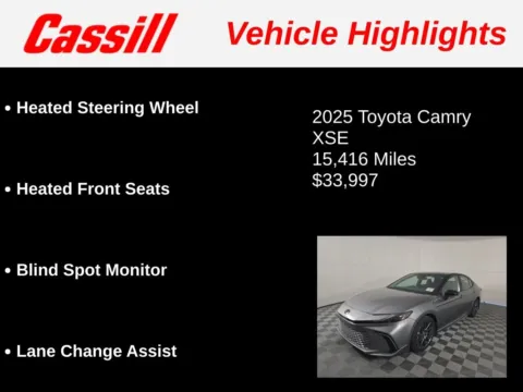 Another view of 2025 Toyota Camry XSE for sale in Cedar Rapids, IA at Cassill Motors