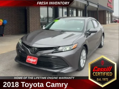 Gray 2018 Toyota Camry LE for sale in Cedar Rapids, IA