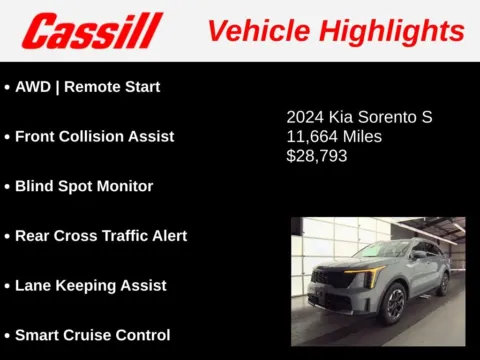 Another view of 2024 Kia Sorento S for sale in Cedar Rapids, IA at Cassill Motors