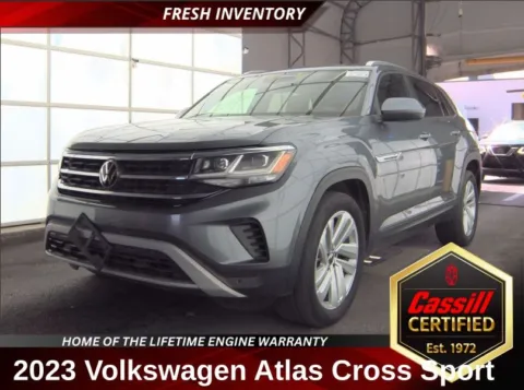 Black 2023 Volkswagen Atlas Cross Sport 3.6L V6 SE w/Technology for sale in Cedar Rapids, IA