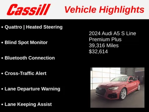 Another view of 2024 Audi A5 Sportback 45 S line Premium Plus for sale in Cedar Rapids, IA at Cassill Motors