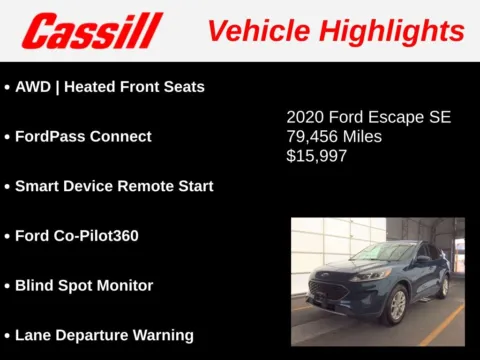 Another view of 2020 Ford Escape SE for sale in Cedar Rapids, IA at Cassill Motors