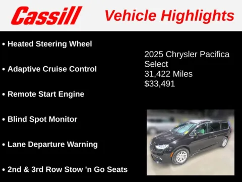 Another view of 2025 Chrysler Pacifica Select for sale in Cedar Rapids, IA at Cassill Motors