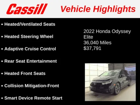 Another view of 2022 Honda Odyssey Elite for sale in Cedar Rapids, IA at Cassill Motors