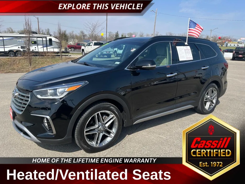 Black 2017 Hyundai Santa Fe Limited Ultimate for sale in Cedar Rapids, IA