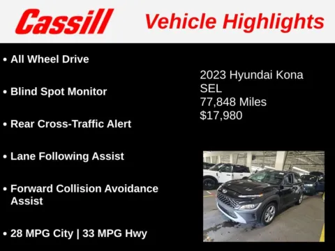 Another view of 2023 Hyundai Kona SEL for sale in Cedar Rapids, IA at Cassill Motors