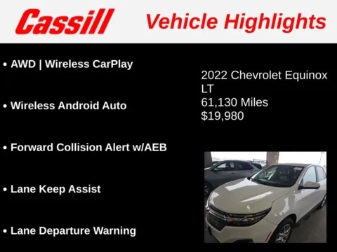 Another view of 2022 Chevrolet Equinox LT for sale in Cedar Rapids, IA at Cassill Motors