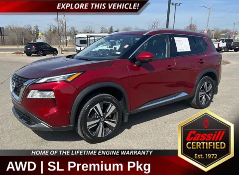 Red 2021 Nissan Rogue SL for sale in Cedar Rapids, IA
