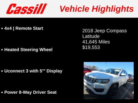 Another view of 2018 Jeep Compass Latitude for sale in Cedar Rapids, IA at Cassill Motors