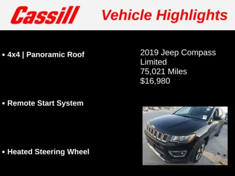 Another view of 2019 Jeep Compass Limited for sale in Cedar Rapids, IA at Cassill Motors