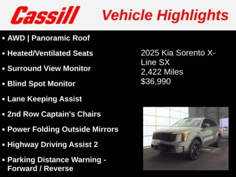 Another view of 2025 Kia Sorento X-Line SX for sale in Cedar Rapids, IA at Cassill Motors