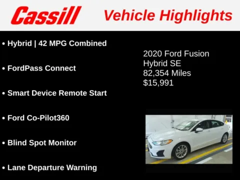 Another view of 2020 Ford Fusion Hybrid SE for sale in Cedar Rapids, IA at Cassill Motors