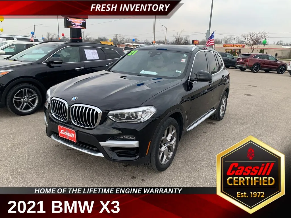 Black 2021 BMW X3 xDrive30i for sale in Cedar Rapids, IA