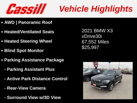 More photos of 2021 BMW X3 xDrive30i at Cassill Motors, IA