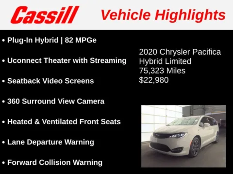 Another view of 2020 Chrysler Pacifica Hybrid Limited for sale in Cedar Rapids, IA at Cassill Motors