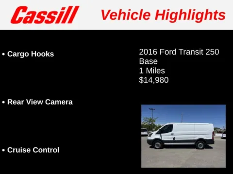Another view of 2016 Ford Transit-250 for sale in Cedar Rapids, IA at Cassill Motors