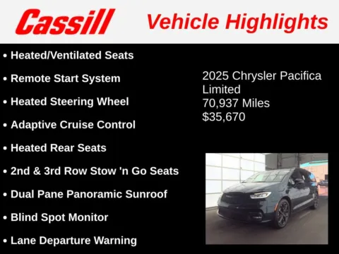 Another view of 2025 Chrysler Pacifica Limited for sale in Cedar Rapids, IA at Cassill Motors