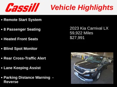 Another view of 2023 Kia Carnival LX for sale in Cedar Rapids, IA at Cassill Motors