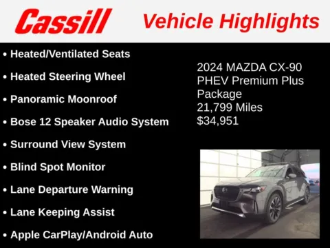 Another view of 2024 Mazda CX-90 PHEV Premium Plus for sale in Cedar Rapids, IA at Cassill Motors