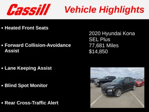 More photos of 2020 Hyundai Kona SEL Plus at Cassill Motors, IA