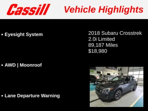 More photos of 2018 Subaru Crosstrek 2.0i Limited at Cassill Motors, IA
