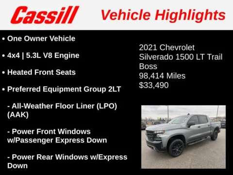 Another view of 2021 Chevrolet Silverado 1500 LT Trail Boss for sale in Cedar Rapids, IA at Cassill Motors