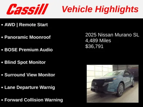 Another view of 2025 Nissan Murano SL for sale in Cedar Rapids, IA at Cassill Motors