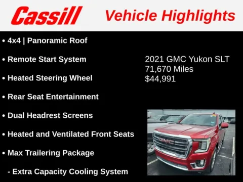 Another view of 2021 GMC Yukon SLT for sale in Cedar Rapids, IA at Cassill Motors