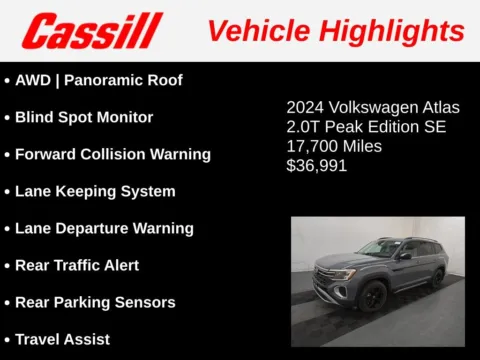Another view of 2024 Volkswagen Atlas 2.0T Peak Edition SE w/Technology for sale in Cedar Rapids, IA at Cassill Motors