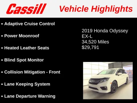 Another view of 2019 Honda Odyssey EX-L for sale in Cedar Rapids, IA at Cassill Motors