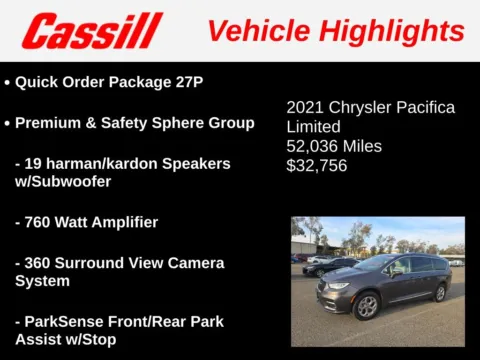 Another view of 2021 Chrysler Pacifica Limited for sale in Cedar Rapids, IA at Cassill Motors