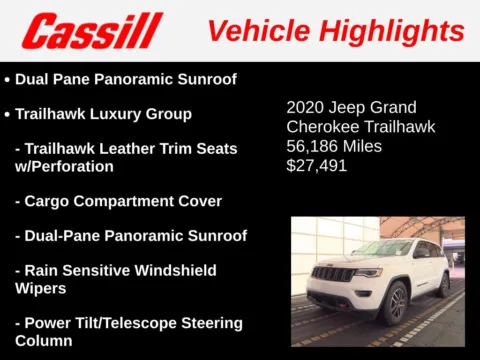 Another view of 2020 Jeep Grand Cherokee Trailhawk for sale in Cedar Rapids, IA at Cassill Motors