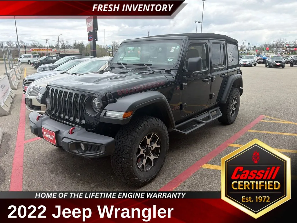 Black 2022 Jeep Wrangler Unlimited Rubicon for sale in Cedar Rapids, IA