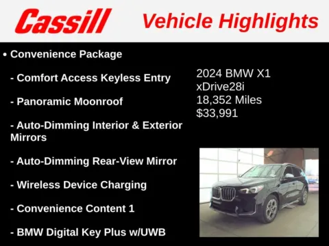 Another view of 2024 BMW X1 xDrive28i for sale in Cedar Rapids, IA at Cassill Motors